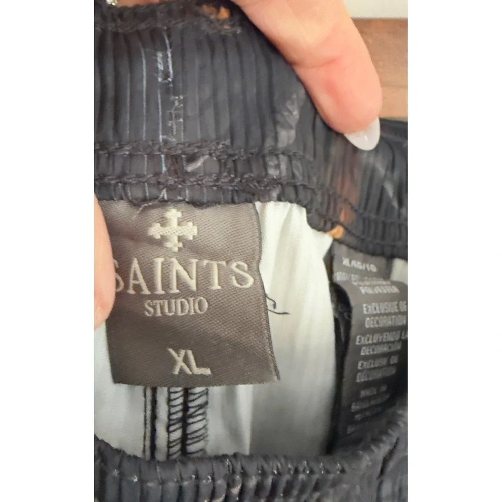 Saints Studio Mens XL Camo Cargo Pants Forest Leaf Print Ripstop Tapered Jogger